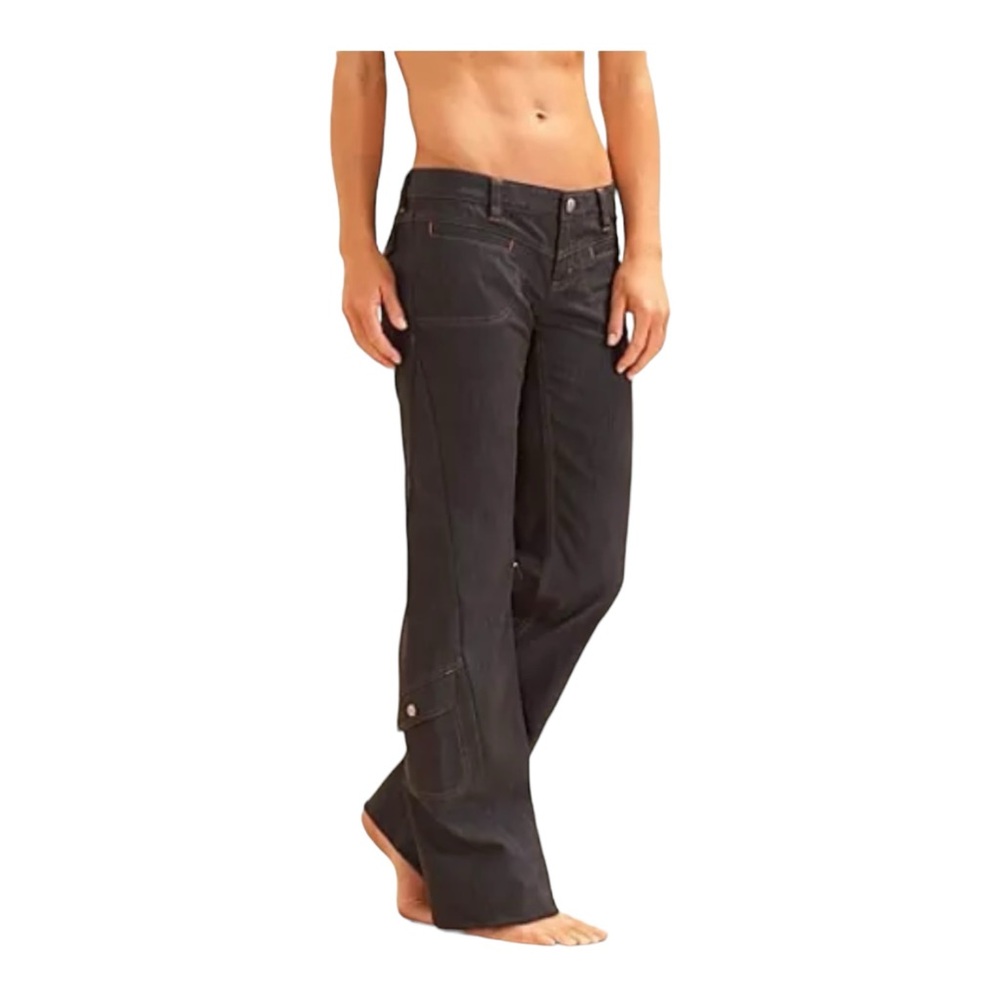 Athleta Women's Black Low Rise Dipper Cargo Pants Stretch Size 4 Hiking outdoors